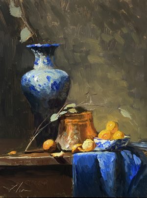 Copper, Oranges, and Blue and White