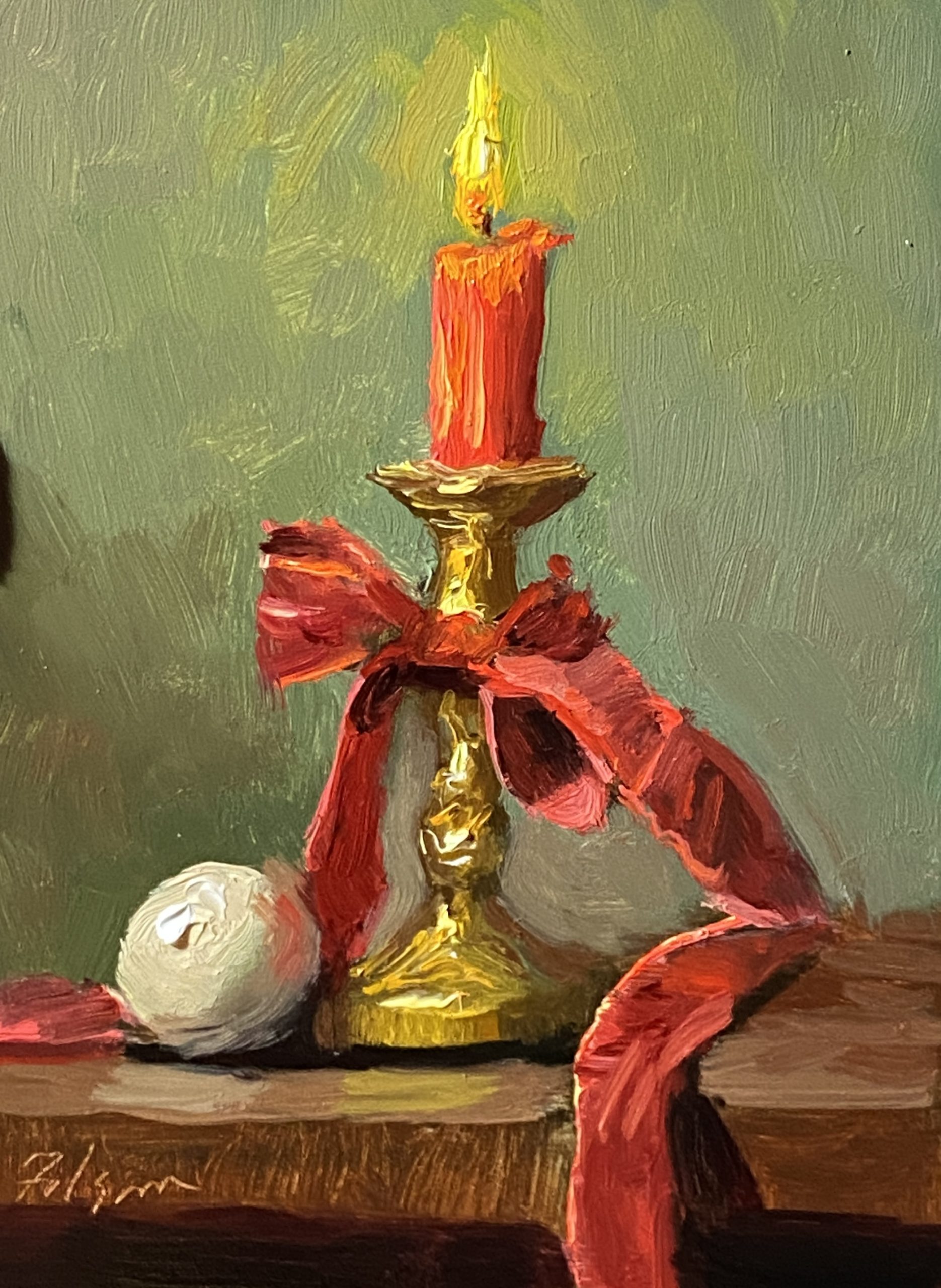 Warm Brass Holiday Candle